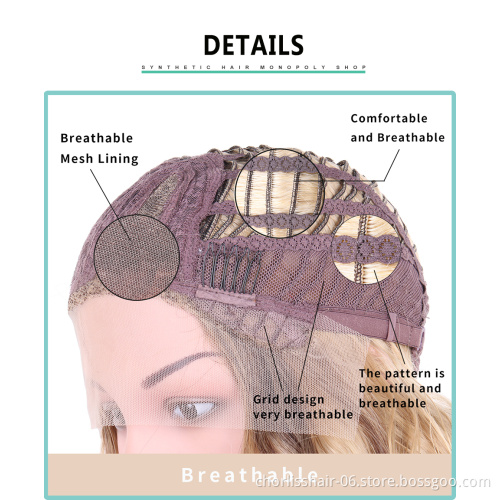 Factory Wholesale 24 Inch Omber Long Straight Natural Wave Heat Resistant Fiber Cosplay Wigs Synthetic Lace Front Wigs